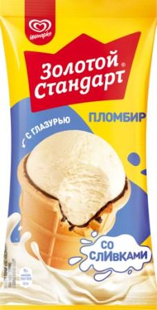 Мороженое Золотой стандарт пломбир/глазурь 95г ста