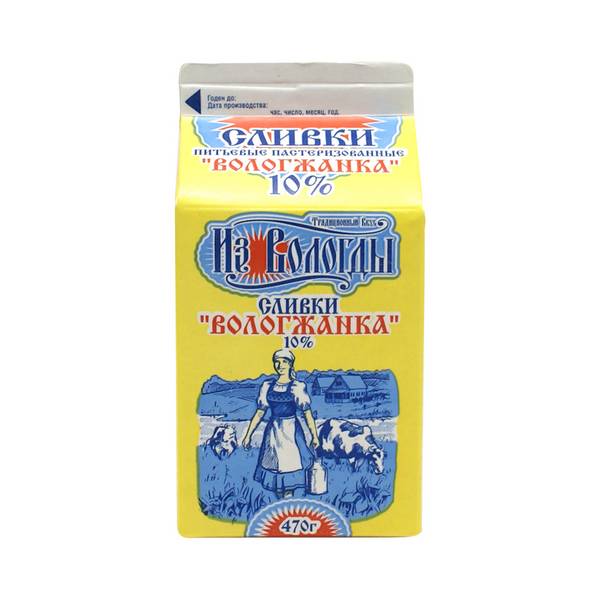 Сливки Вологжанка 10% 470г