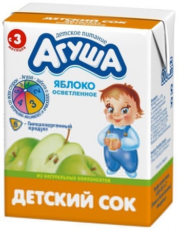 Сок Агуша 0.2л Яблоко осветл.
