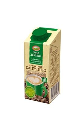 Коктейль Село зеленое молочный 2% 200г капучино