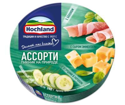 Сыр Хохланд Ассорти зеленый круг 140г