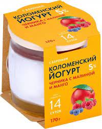 Йогурт Коломенский 5% 170г черн/малин/манго ст/б