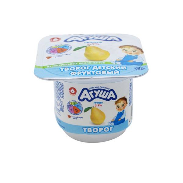 Творог Агуша 3.9% фруктовый груша 100г