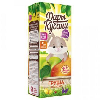 Сок Дары Кубани 0.2л яблоко/груша