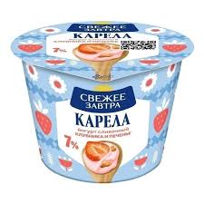 Йогурт Свежее Завтра 7.1% 180г клубника/печенье