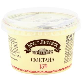Сметана Брест-Литовская 15% 180г
