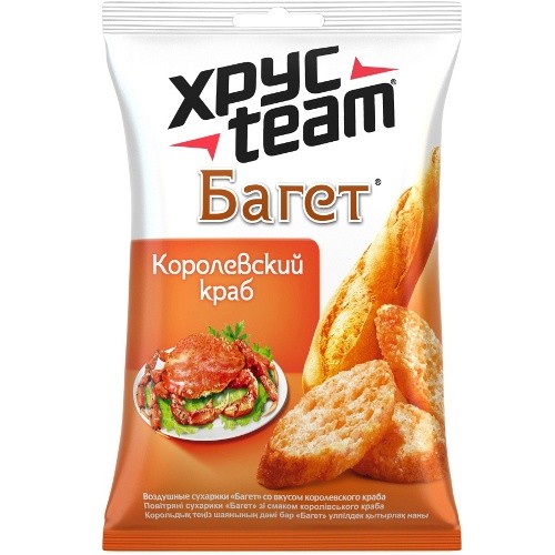 Сухарики Хрустим Багет Королевский краб 60г