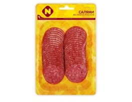 Колбаса Салями Мелкозернистая с/к в/у нарезка 120г
