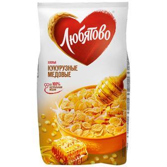 Хлопья Любятово кукурузные медовые 250г