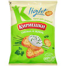 Сухарики Кириешки Light пшен. 80г Сметана/зелень