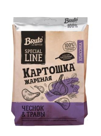 Чипсы BRUTO натур.картофель 120г чеснок/травы
