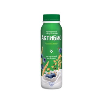 Йогурт Актибио 260г черника/5злаков/лен