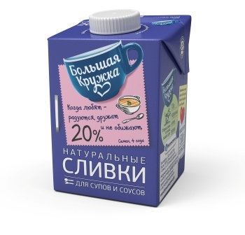 Сливки Большая Кружка питьевые 10% 500мл