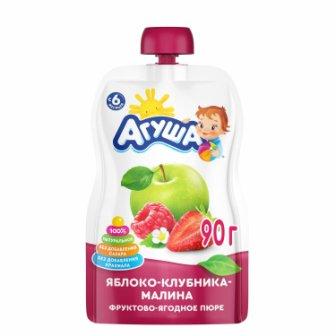 Пюре Агуша 90г Яблоко/клубника/малина м/у
