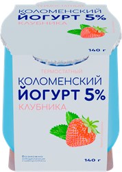 Йогурт Коломенский терм 5% 140г клубника керамика